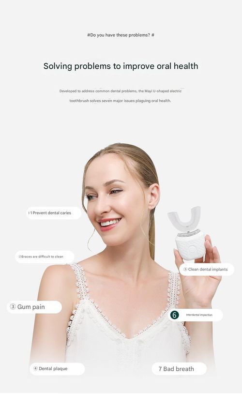 White U-Shaped Teeth Whitening Device - Electric Toothbrush with Fully Automatic Operation | Wireless Inductive Charging, Ultrasonic Adult Dental Brush for Lazy Users