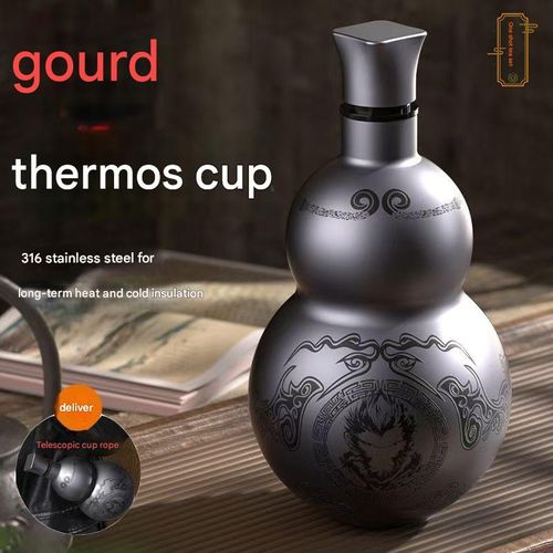 500ml Monkey King Gourd Thermos - High-Quality Stainless Steel Sports Bottle | Portable and Shatter-Resistant | Stylish and Classic Chinese Thermos for Men and Women
