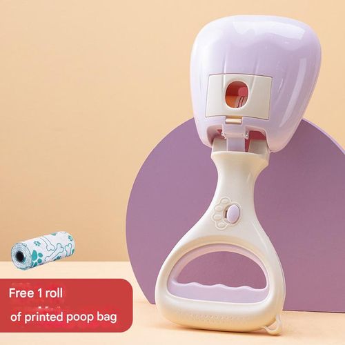 Purple Portable Poop Bag Holder w | Built-in Waste Bags | Compact Hands-Free Dispenser for Dog Walks | Bestseller On-the-Go Cleanup