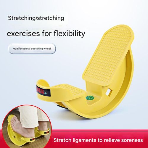 Single Lemon Yellow Ankle Rehabilitation Stretch Roller - For Dorsiflexion Restriction, Achilles Tendon and Plantar Fascia Stretching | Ankle Rehabilitation Exercise Equipment | Post-Exercise Cool-Down | Leg Toning