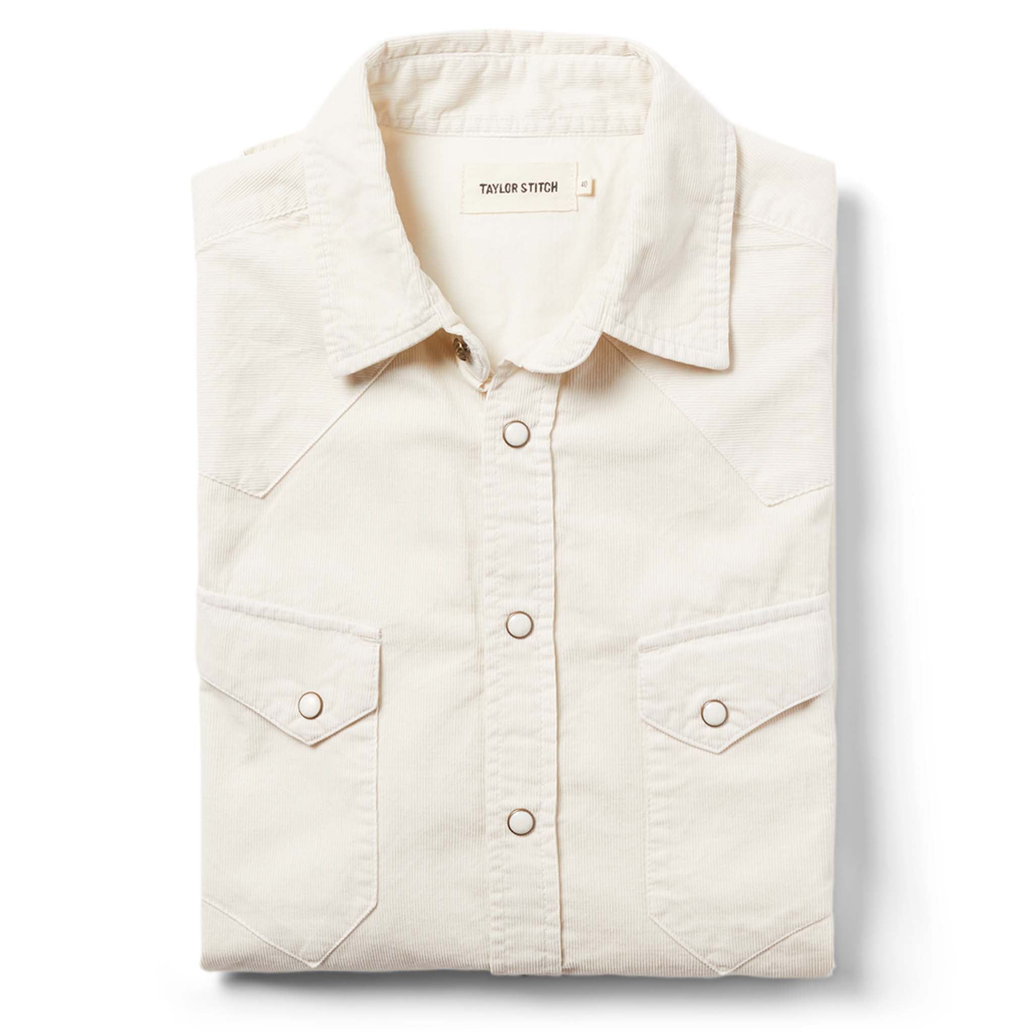 Cuesv Western Shirt in Natural Pincord