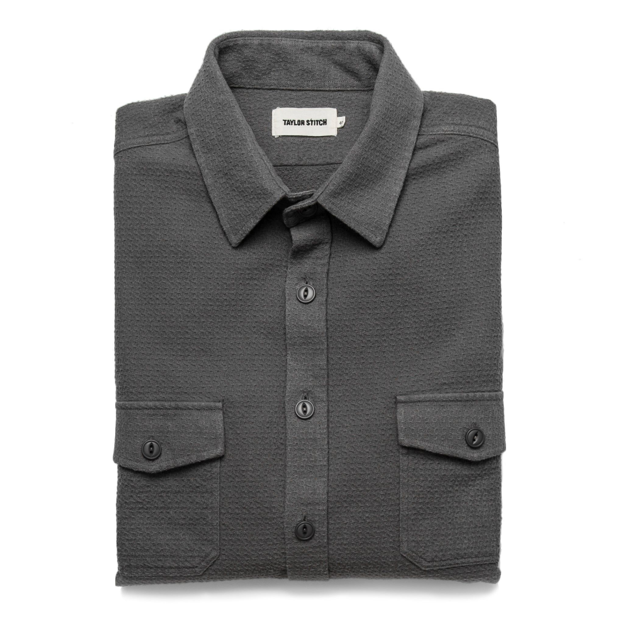 Cuesv Utility Shirt in Charcoal Jacquard