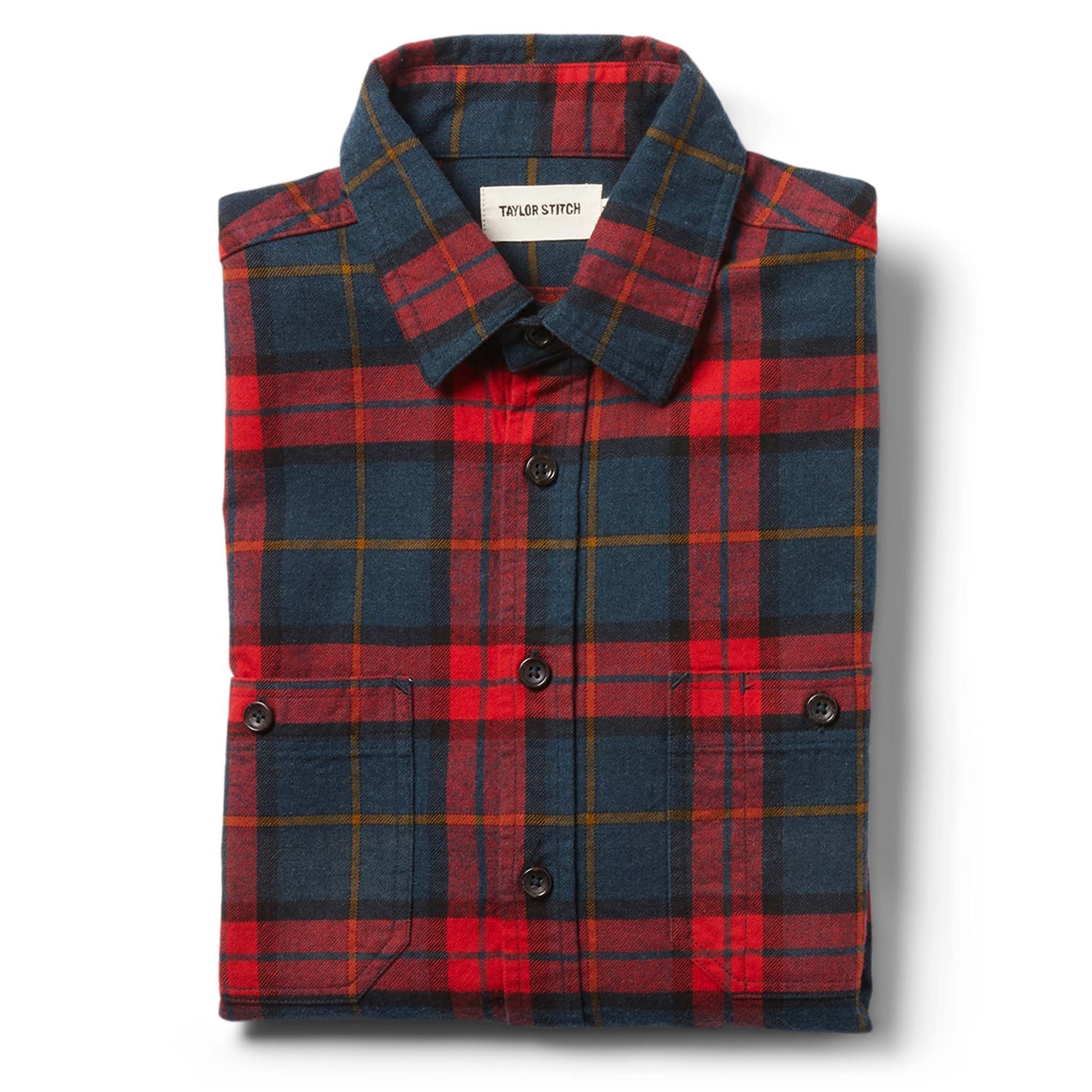 Cuesv Utility Shirt in Brushed Red Plaid