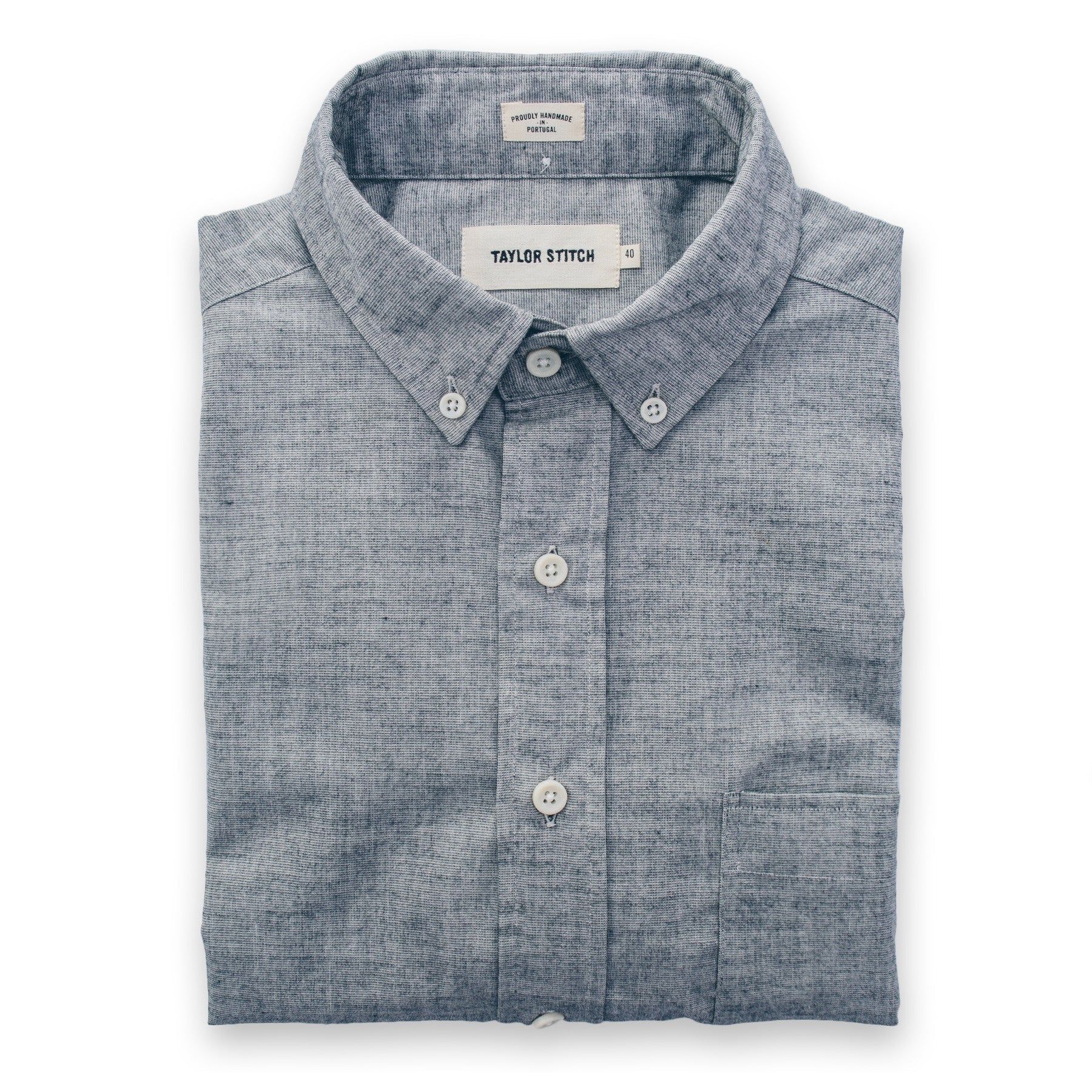 Cuesv Short Sleeve Jack in Steel Chambray