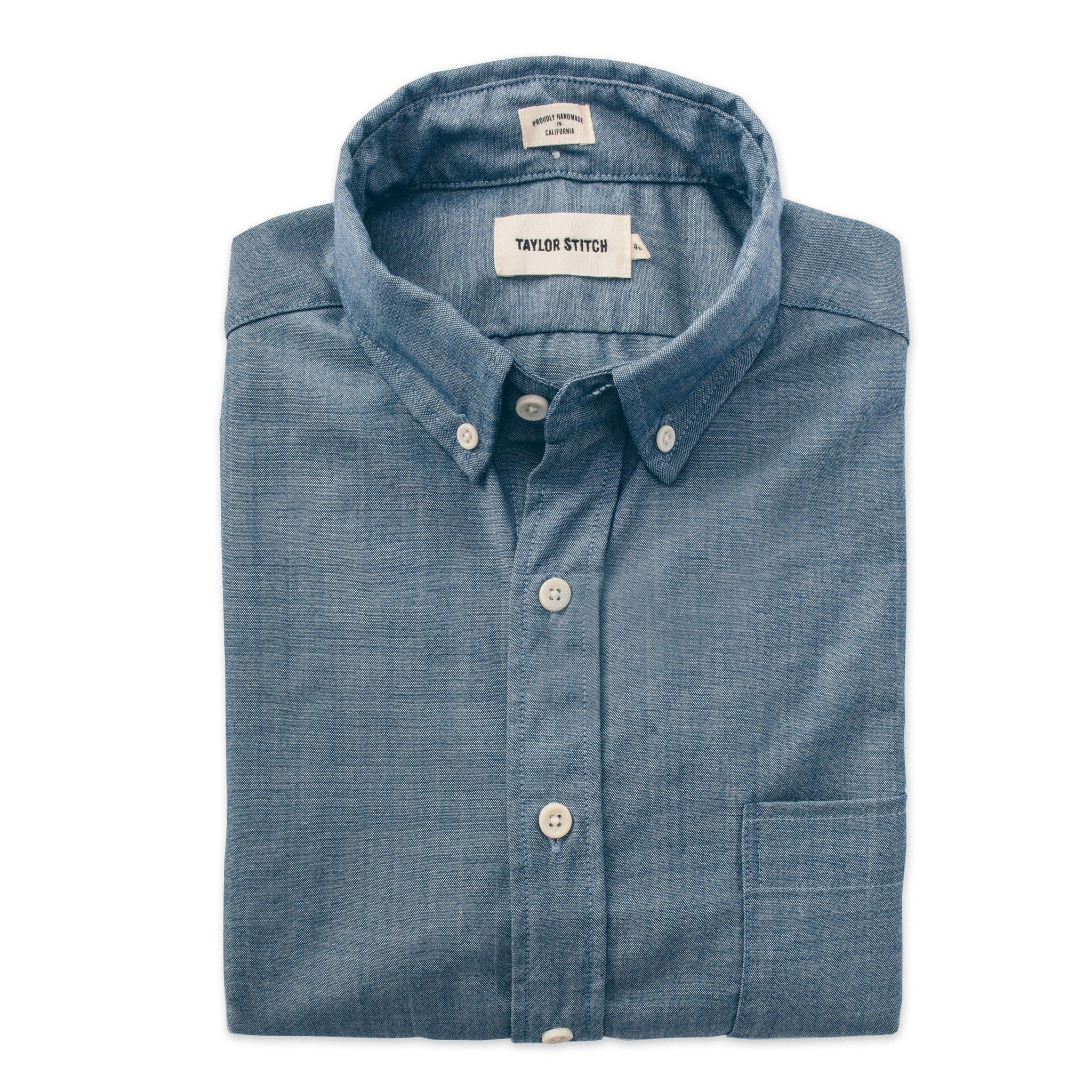 Cuesv Short Sleeve Jack in Sky Blue Chambray