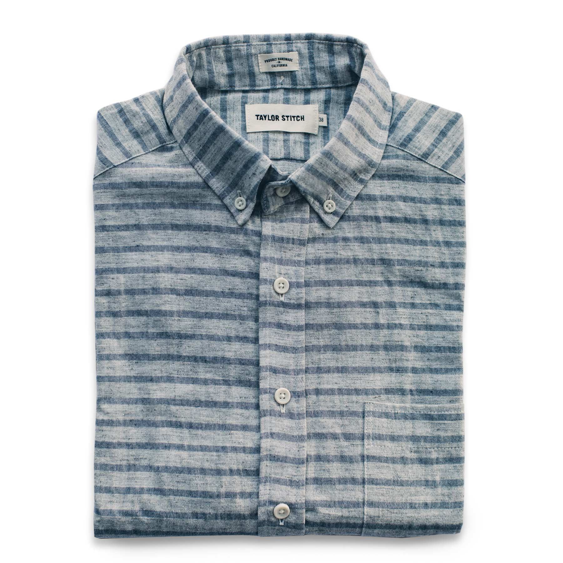 Cuesv Short Sleeve Jack in Grey &amp; Navy Stripe