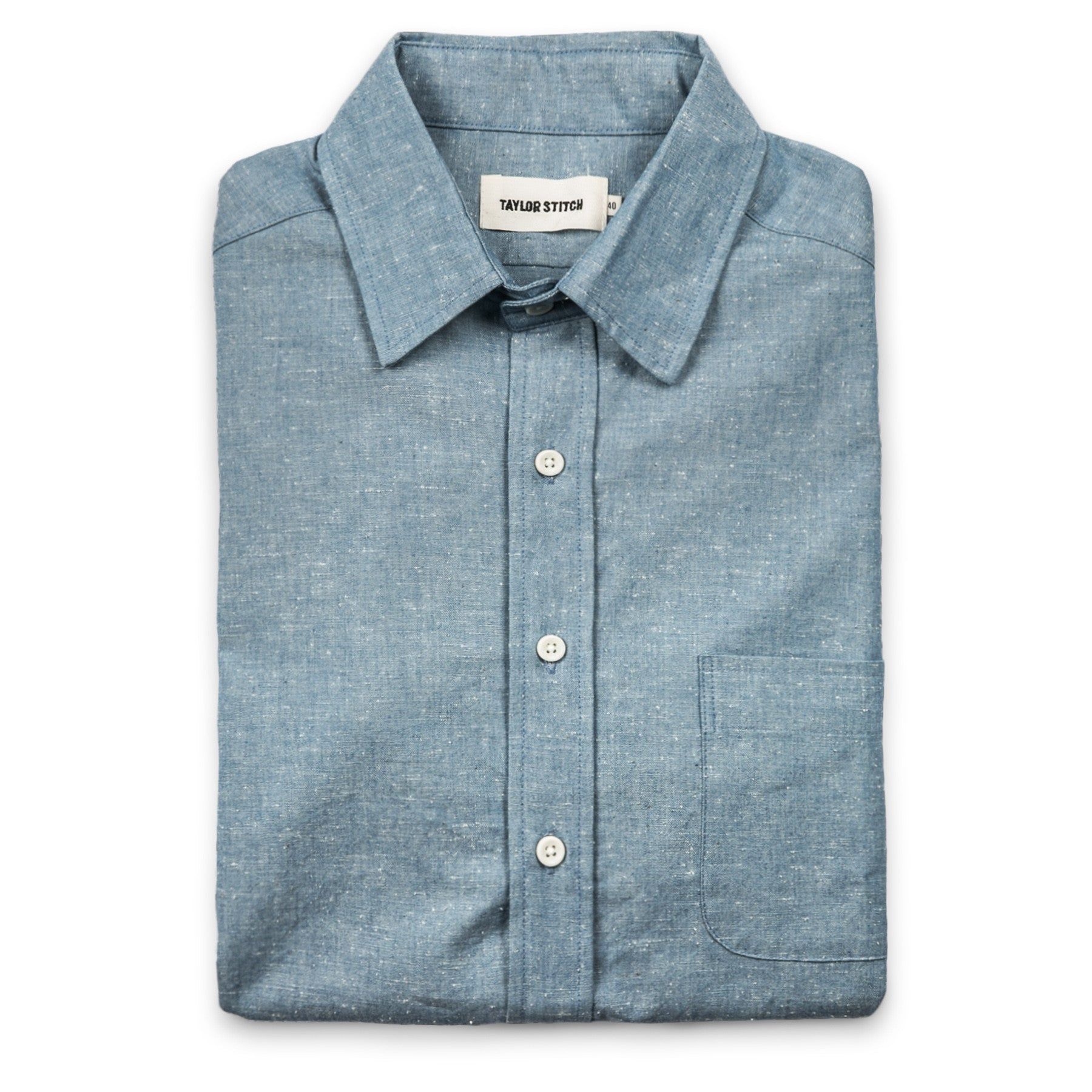 Cuesv Short Sleeve California in Slub Chambray