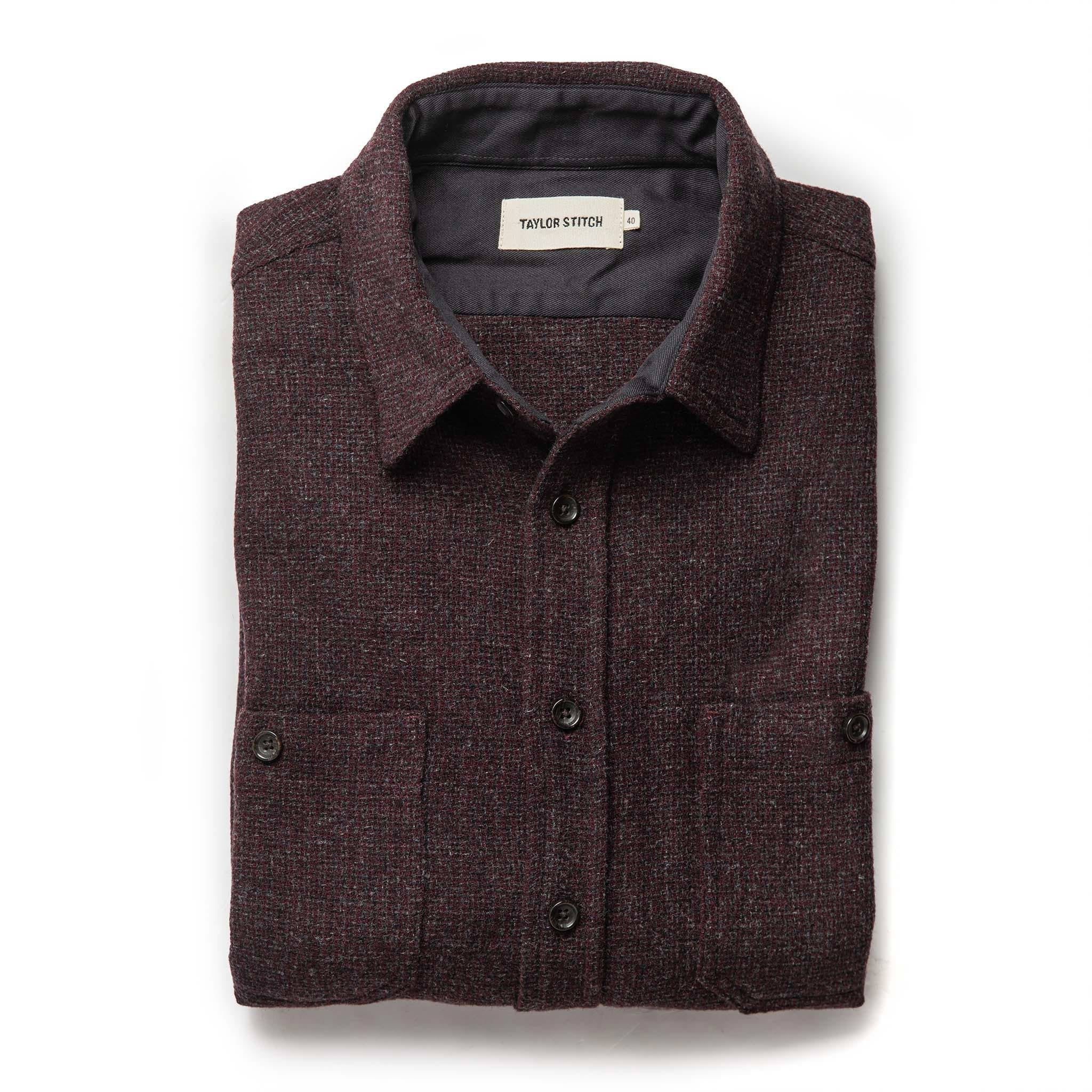 Cuesv Service Shirt in Port Melange Wool