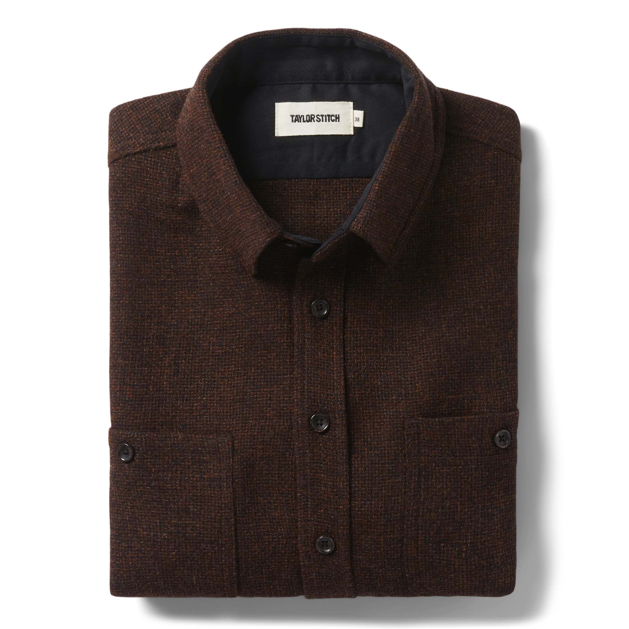 Cuesv Service Shirt in Ginger Melange Wool