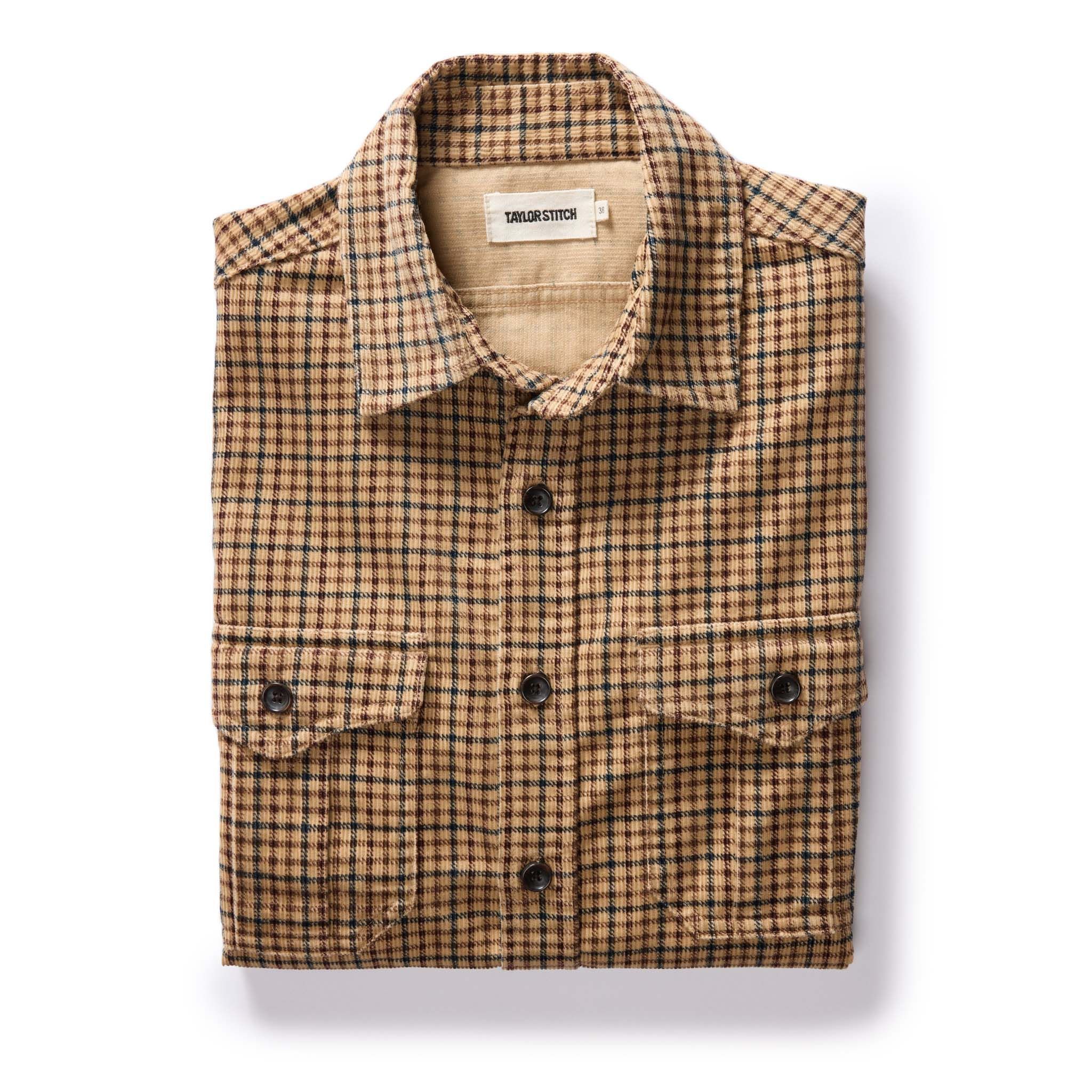 Cuesv Saddler Shirt in Teak Plaid Cord