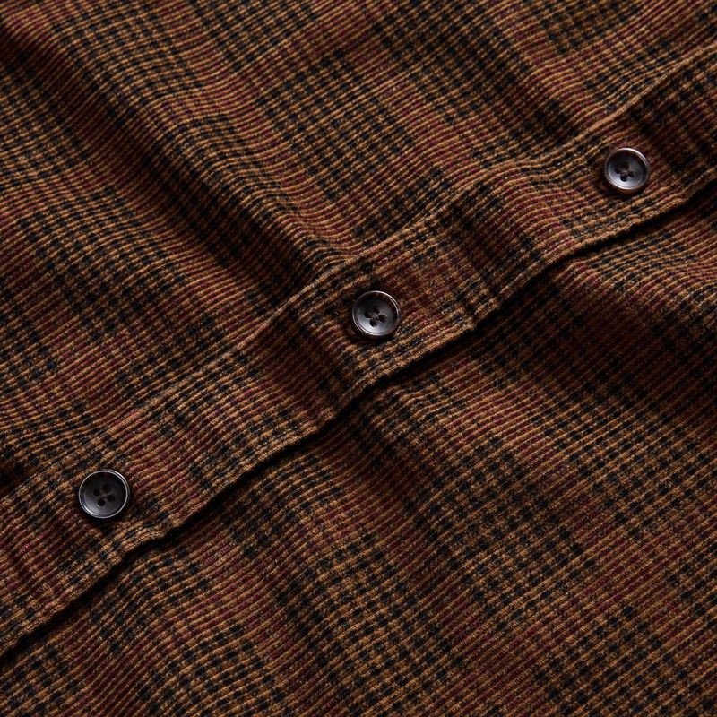 Cuesv Saddler Shirt in Dark Roast Plaid Cord