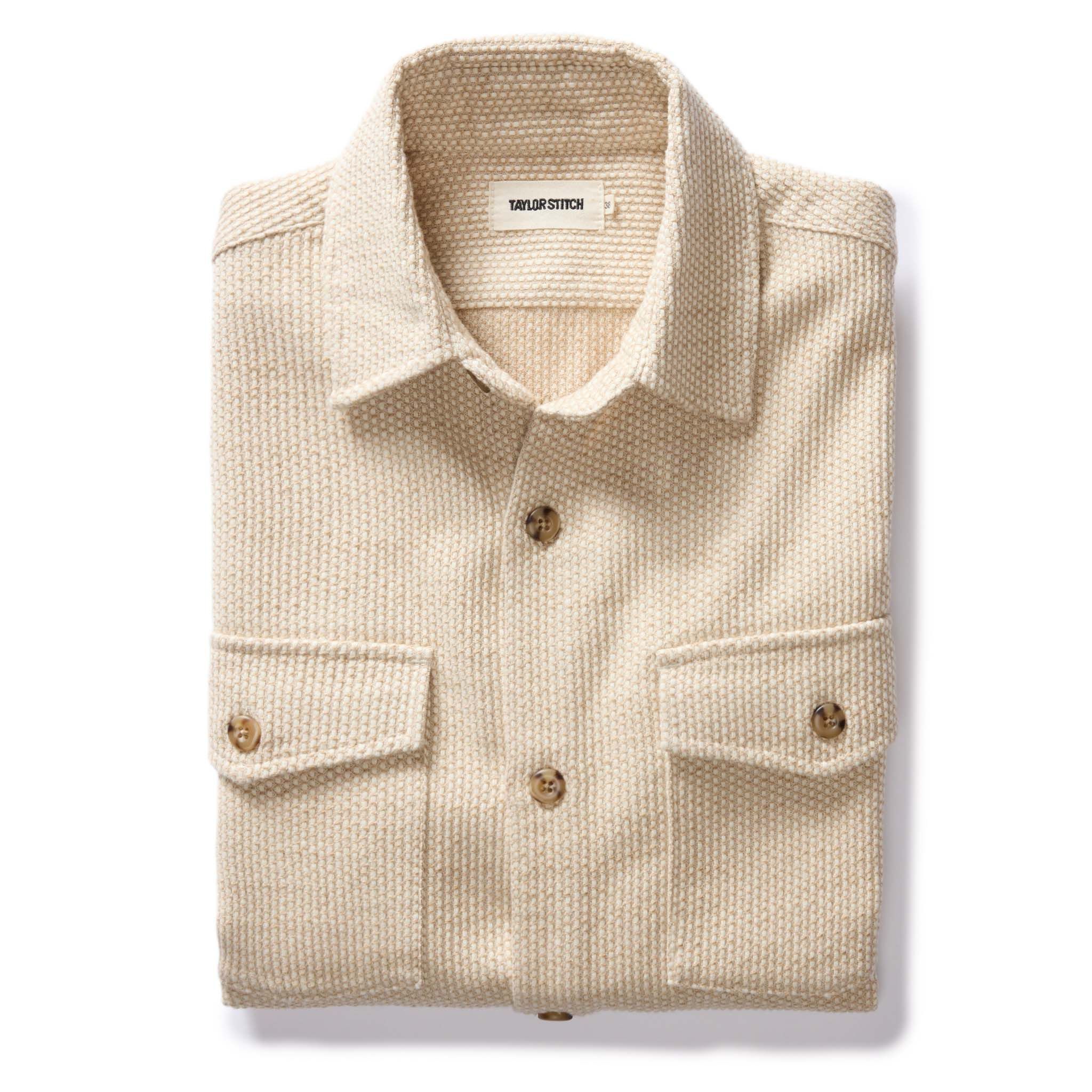 Cuesv Point Shirt in Natural Sashiko