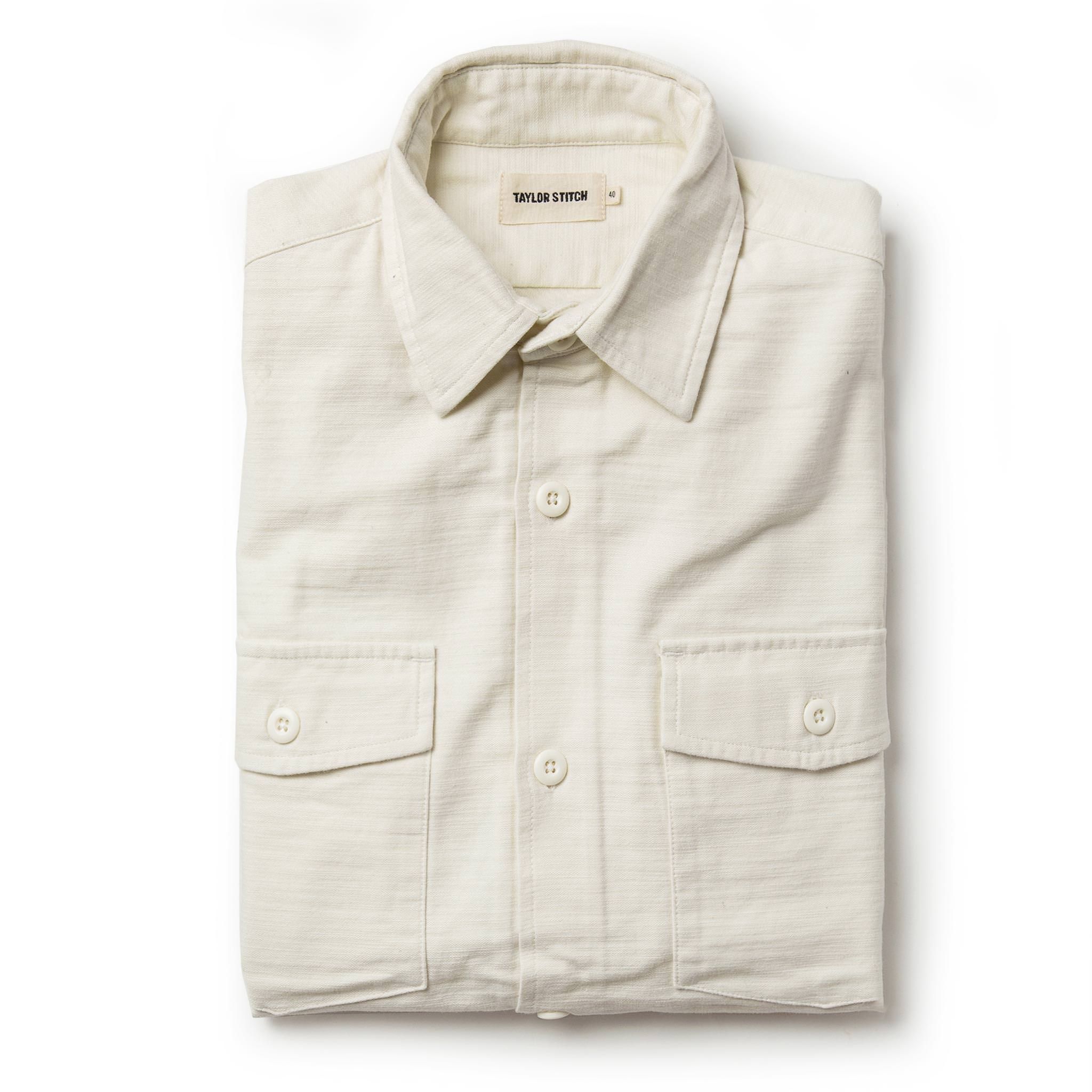 Cuesv Point Shirt in Natural Reverse Sateen