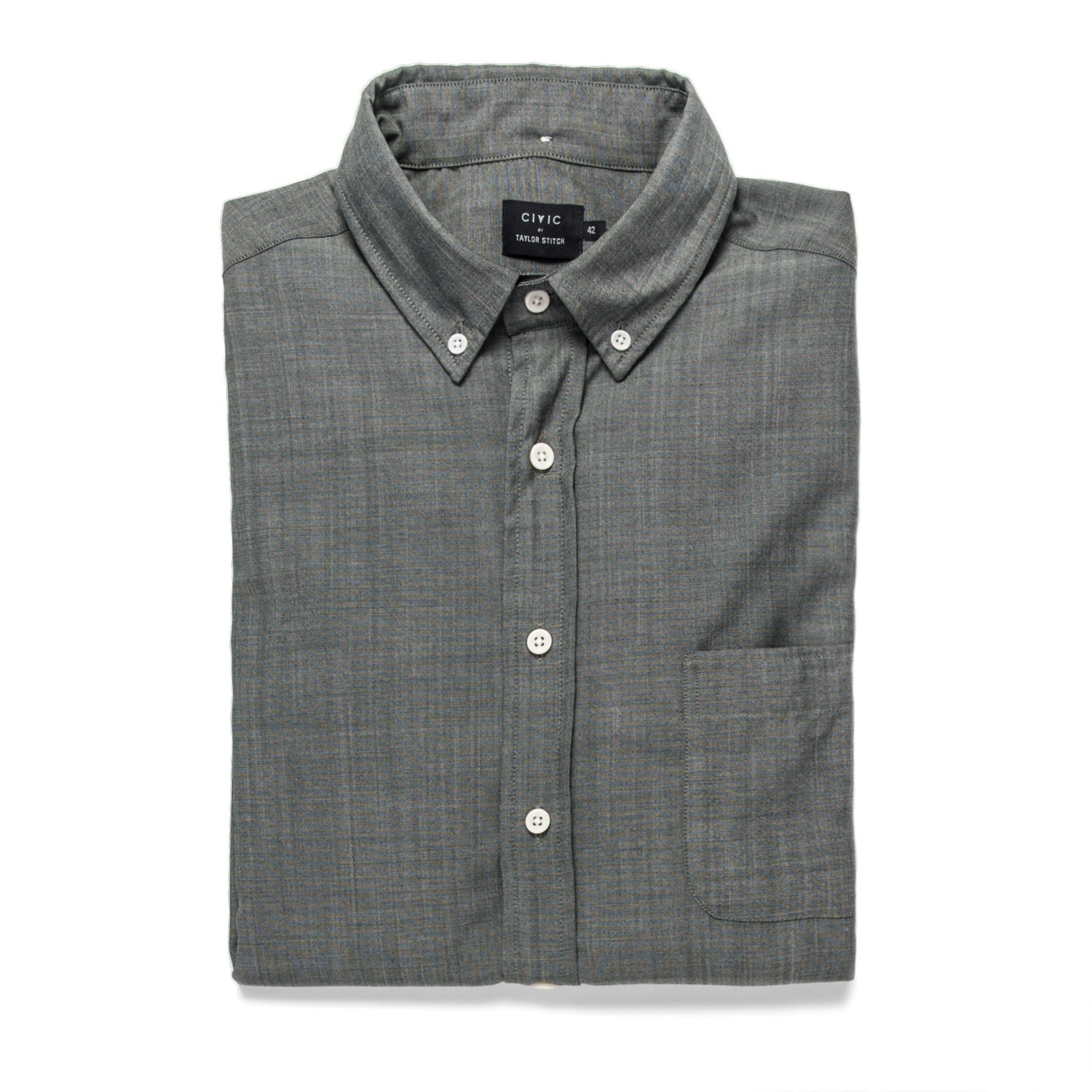 Cuesv Merino Jack in Stone Green Chambray