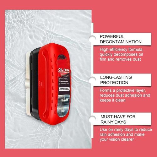 (2pcs 1set)Car Hydrophobic Windshield Coating Glass Cleaning Board Automotive Oil Film Cleaning Brush