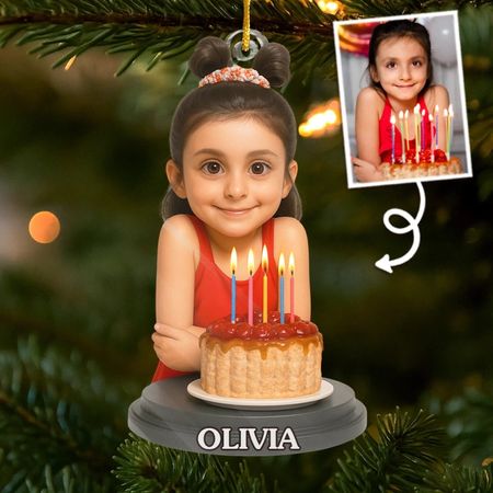 Custom Photo Acrylic Ornament - Personalized Christmas Birthday Gifts For Mom, Dad, Brother, Sister, Kids - Bright Smiles On Your Birthday