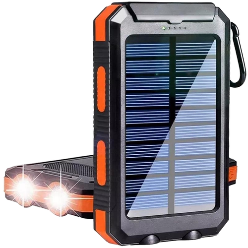 A portable power bank with an LED flashlight and the function of wireless USB charging