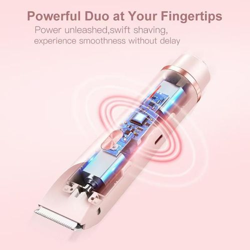 Wireless and waterproof 2 - in - 1 wet-dry electric body hair trimmer