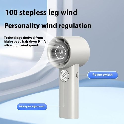 Handheld small fan with 100 - speed settings.