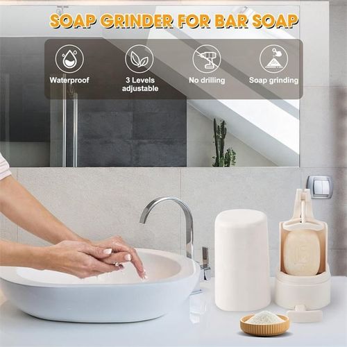 Solid wall-mounted manual soap liquid grinding dispenser for bathroom handwashing