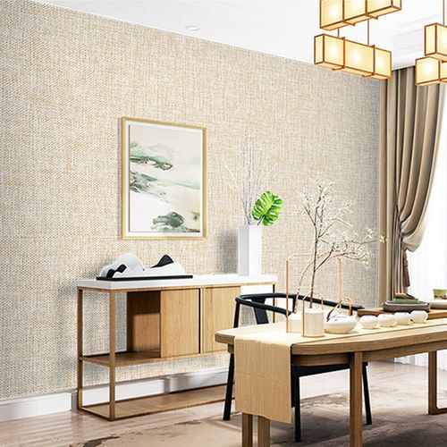 Modern linen-woven PVC wallpaper
