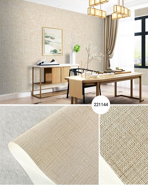 Modern linen-woven PVC wallpaper