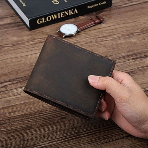 A wallet in a vintage style made of genuine leather