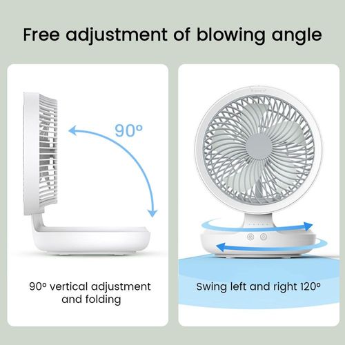 Manufacturer China Home Usb Rechargeable Table Wall Mini Electric Portable Desk Fan Charge Battery Desktop Fan With Led Light