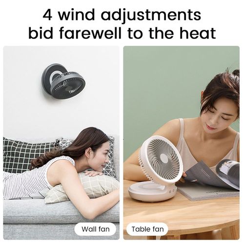 Manufacturer China Home Usb Rechargeable Table Wall Mini Electric Portable Desk Fan Charge Battery Desktop Fan With Led Light