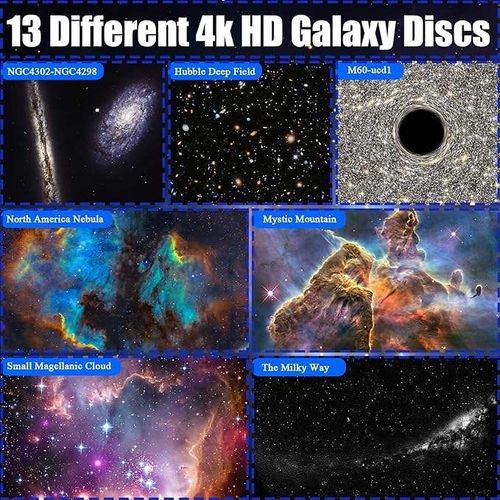 Planetarium Projector,Galaxy Star Projector With Replaceable 13 Galaxy Discs,360 Rotation Night Sky Light for Kids Adults,Decor