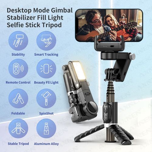 Artificial Intelligence Automatic 360-degree Face Tracking Fill Light Selfie Stick Stabilizer