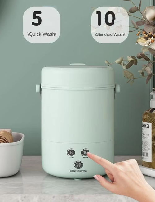 A 4 to 5-liter mini portable washing machine with a touch screen design