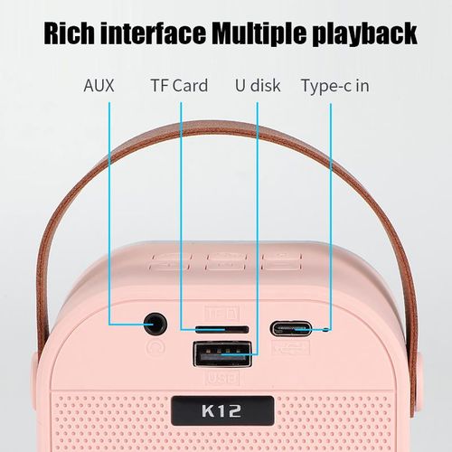 K12 wireless karaoke speaker, equipped with two microphones