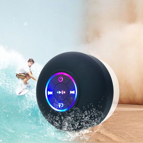 Mini waterproof Bluetooth speaker with a large suction cup and light version