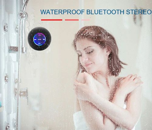 Mini waterproof Bluetooth speaker with a large suction cup and light version