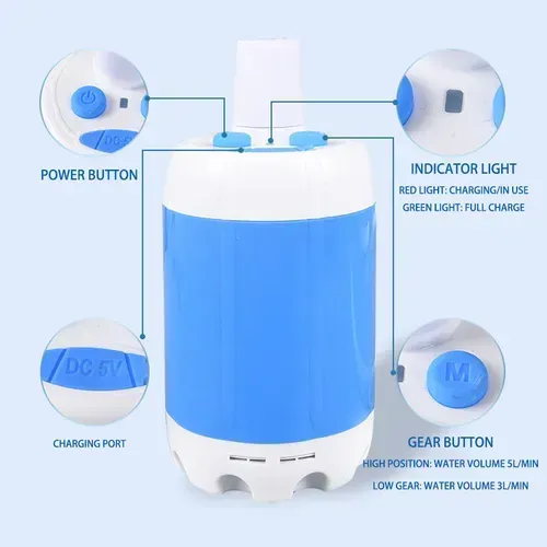 Electric self-priming portable shower