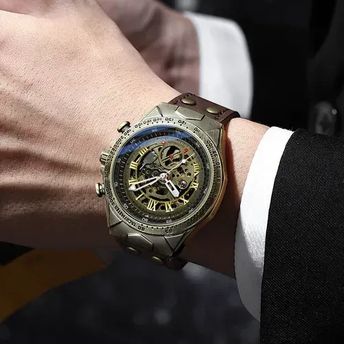Men's Fashion Casual Bronze Automatic Mechanical Watch