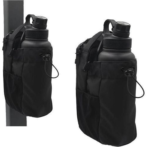 A water bottle bag made of high-strength nylon material, featuring a magnetic suction design and can be carried crossbody.