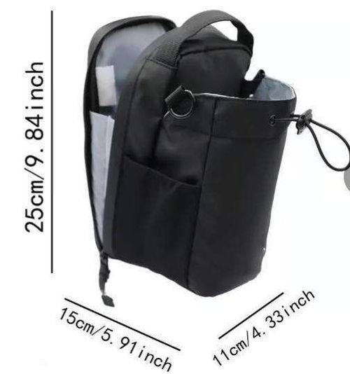 A water bottle bag made of high-strength nylon material, featuring a magnetic suction design and can be carried crossbody.