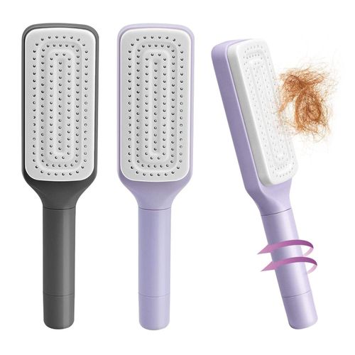 2025 Trending Self-Cleaning Hair Brush for Women 3D Air Cushion Massage Airbag Detangling Self Cleaning One-Key One-click Comb