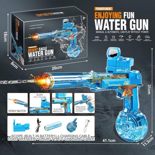 Powerful Electric Water Gun With Light-up Toys Automatic Water Squirt Gun Induction Light-Emitting Muzzle Outdoor Toys