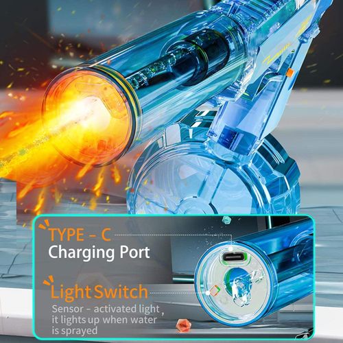 Powerful Electric Water Gun With Light-up Toys Automatic Water Squirt Gun Induction Light-Emitting Muzzle Outdoor Toys