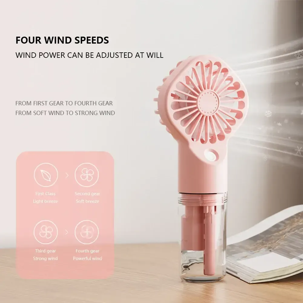 2025 Hot Selling Hand-held Spray Mini Fan Portable Rechargeable Outdoor Humidification Cool Mist Handheld Fans
