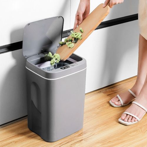 Modern Intelligent 14L Automatic Sensor Plastic Trash Can Waterproof Waste Bins Lid Smart Electronic Kitchen CE Approved