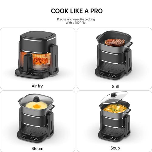Smart Electric Cooker Multifunctional Air Fryer Steamer All in One Nonstick Coating Electric Hot Pot Cooker