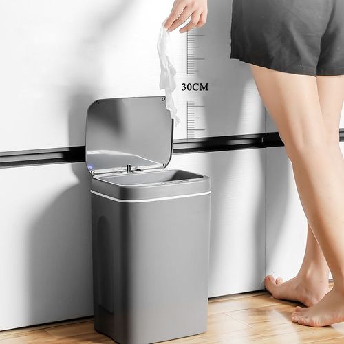 Modern Intelligent 14L Automatic Sensor Plastic Trash Can Waterproof Waste Bins Lid Smart Electronic Kitchen CE Approved