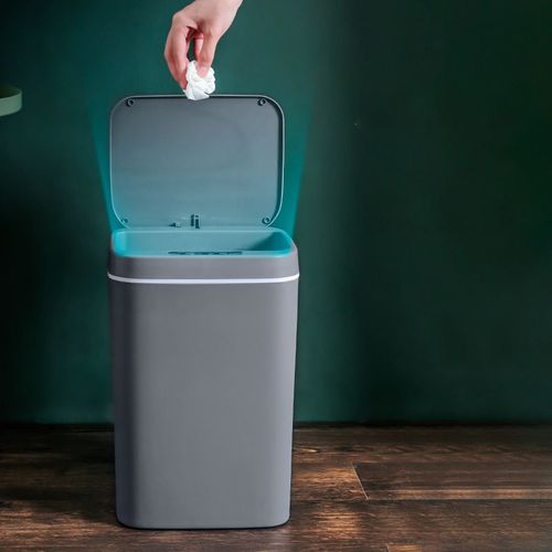 Modern Intelligent 14L Automatic Sensor Plastic Trash Can Waterproof Waste Bins Lid Smart Electronic Kitchen CE Approved