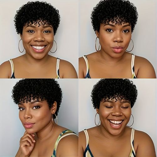 4-inch wavy curly hair