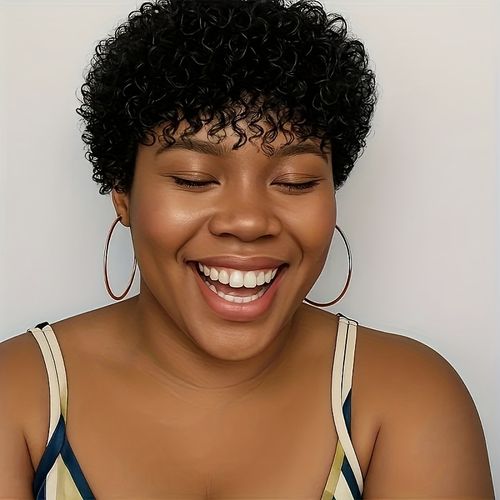 4-inch wavy curly hair