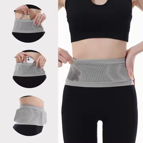 Outdoor sports waist bag men and women mountaineering running fitness bag knitted breathable non-slip invisible waist bag